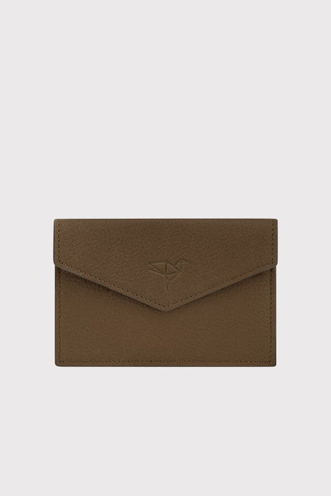 Zoozie Bags Davos - Billetera de mujer de cuero genuino color Khaki